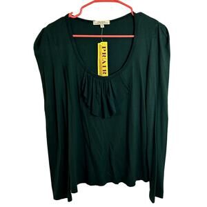 Prairie Underground Ruffle Tee Womens Size Small Billiard Green NWT NEW